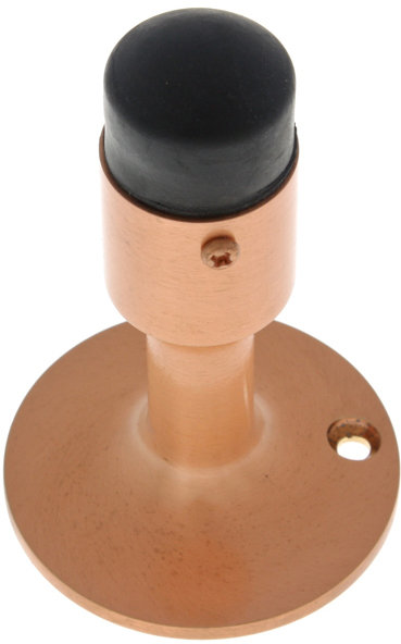 Solid Brass Baseboard Stop, Bright Copper