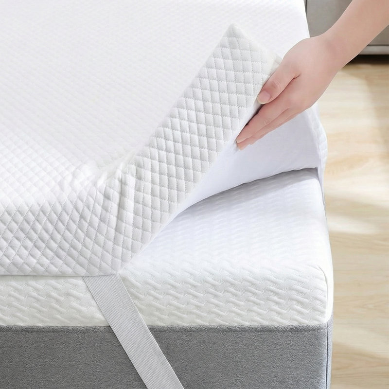 Alvantor Gel Memory Foam Mattress Topper, 2/3/4 Inch Detachable Soft Cover, White, Full, 4 inch