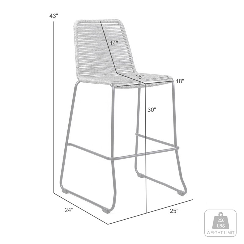 Tabouret de bar 30 po Shasta, Rouge, 30"