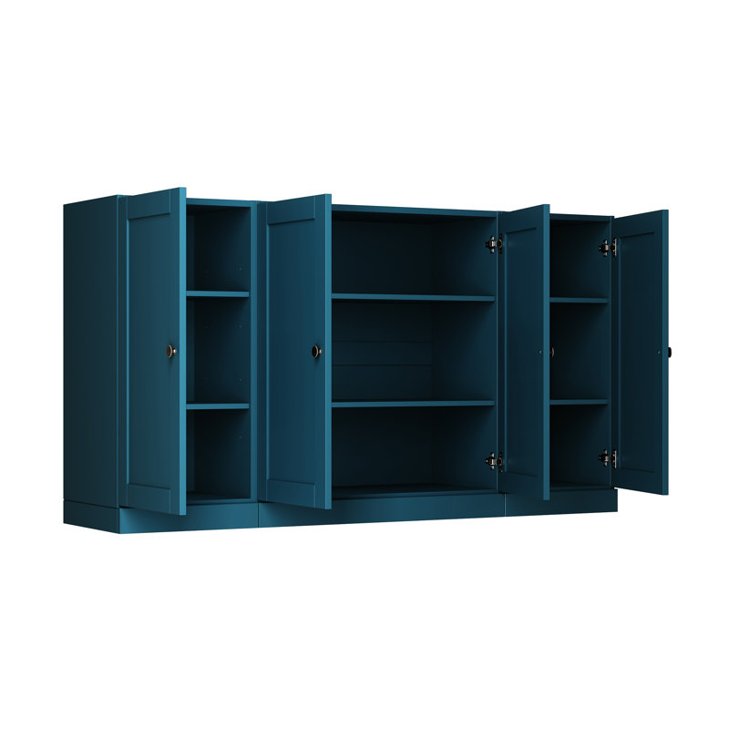 Buffet 65% avec portes Shaker et tablettes réglables Palace Imports, Bleu sarcelle