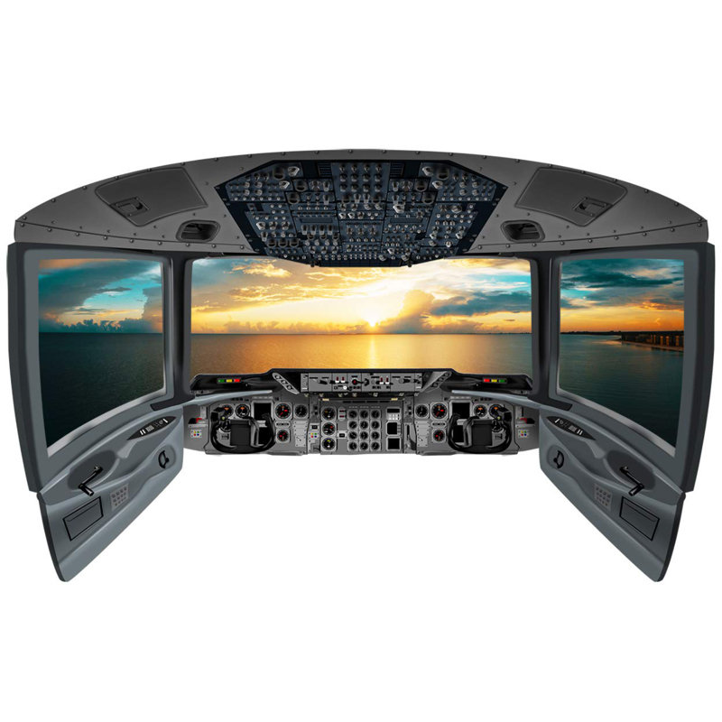 Murale vue de la fenêtre pour fenêtre de l’avion cockpit 3d Rishaan, H 36 po x l 60 po