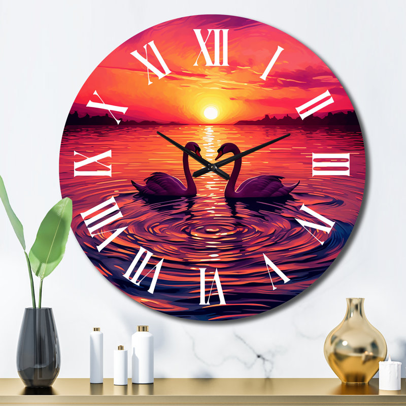 Horloge murale Swans In Love, Grand
