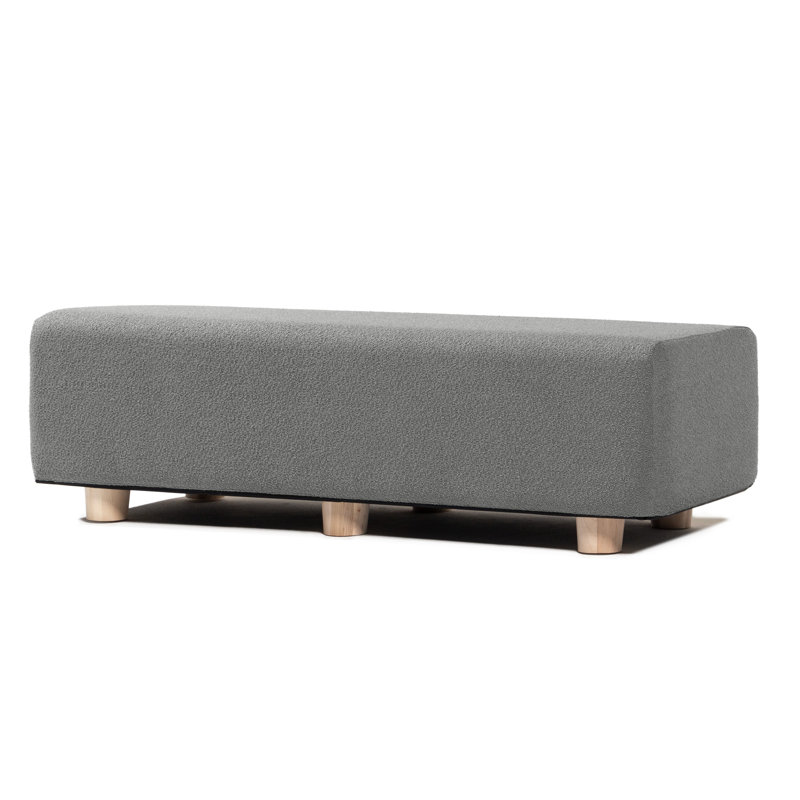 Caya 4-in-1 Large Queen/King Bed Bench, Giant Ottoman, Dining Bench, and Yoga and Massage Platform, Dark Grey Boucle