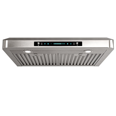 30" 900 CFM  Ducted Under Cabinet Range Hood Stainless Steel Quiet 4 Speed Gesture Remote and Touch Panel Control with LED Lights