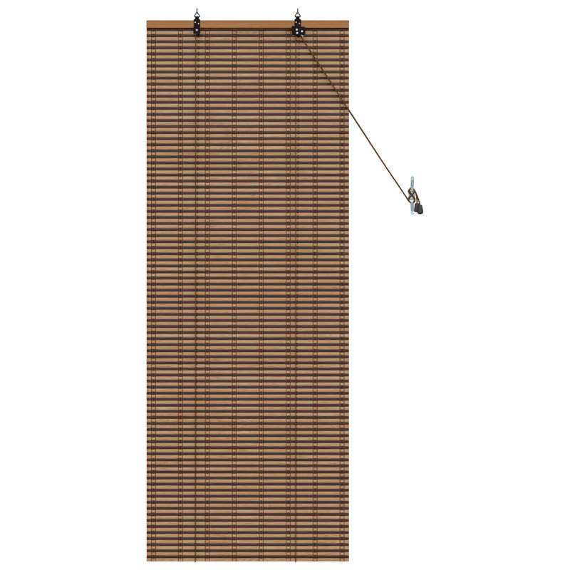  Roller Blind Adjustable Brown Bamboo Modern Cover Room Light Control