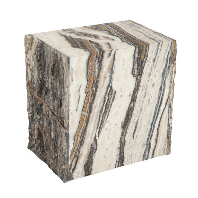 Onyx Polished Stool in Natural/Ivory/Black