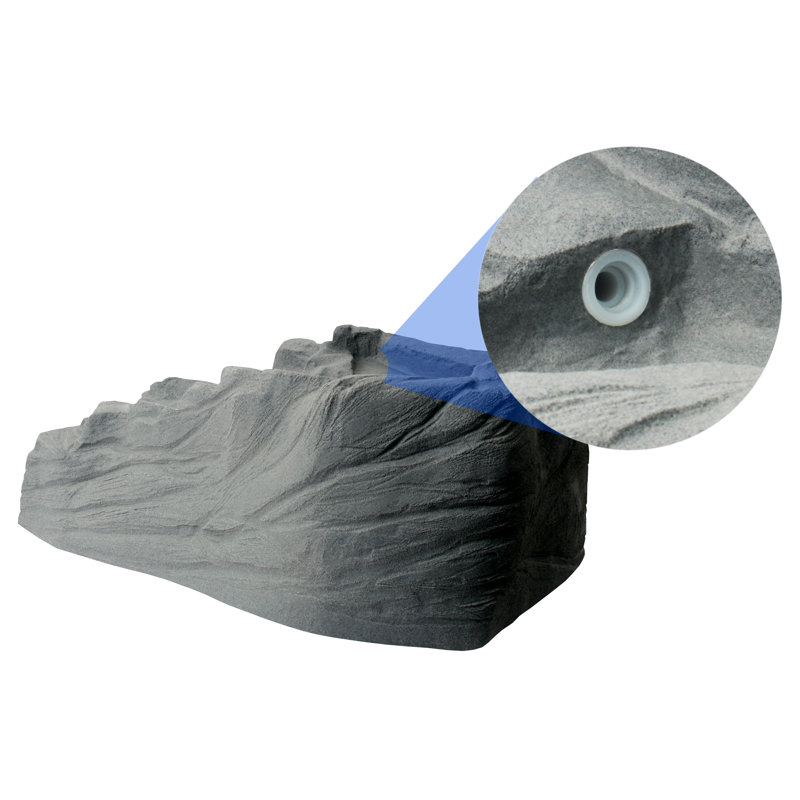 Gray Polyethylene Outdoor Waterfall Rock Feature