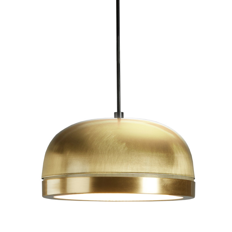 Tooy 1 - Light LED Pendant, Brass, 6.5" H x 15" W x 15" D