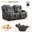Loveseat Rocker Recliner Sofa, Dual Reclining Couch With Console, Manual Reclinable Double Seat 2 Person Recliner, Rv Movie Seating For Travel Trailers Living Room-1069023607