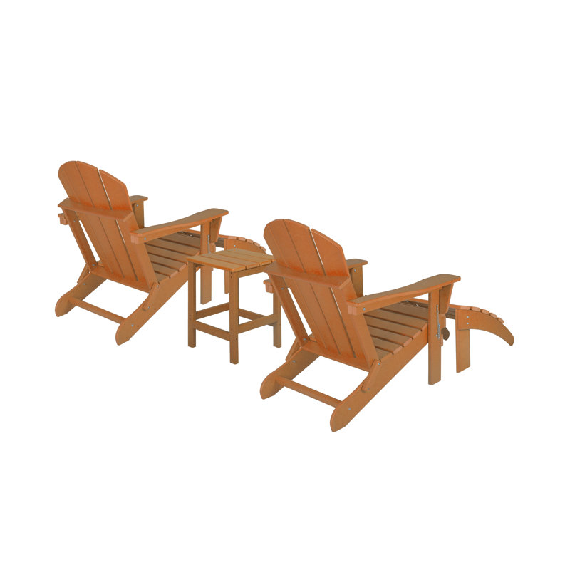 Ensemble de conversation 5 pièces avec table et repose-pieds Laguna, Orange