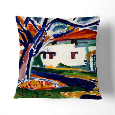 Blue Trees Square Throw Cushion