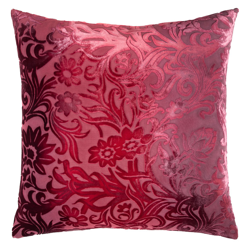 Prospect Park Square Velvet Pillow Cover & Insert, 22" x 22", Boysenberry