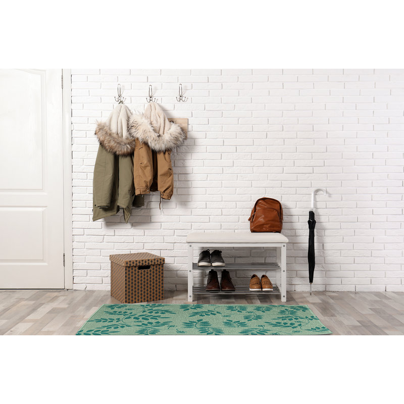 Chenille Floral Indoor / Outdoor Rug, Rectangle 3' x 5'