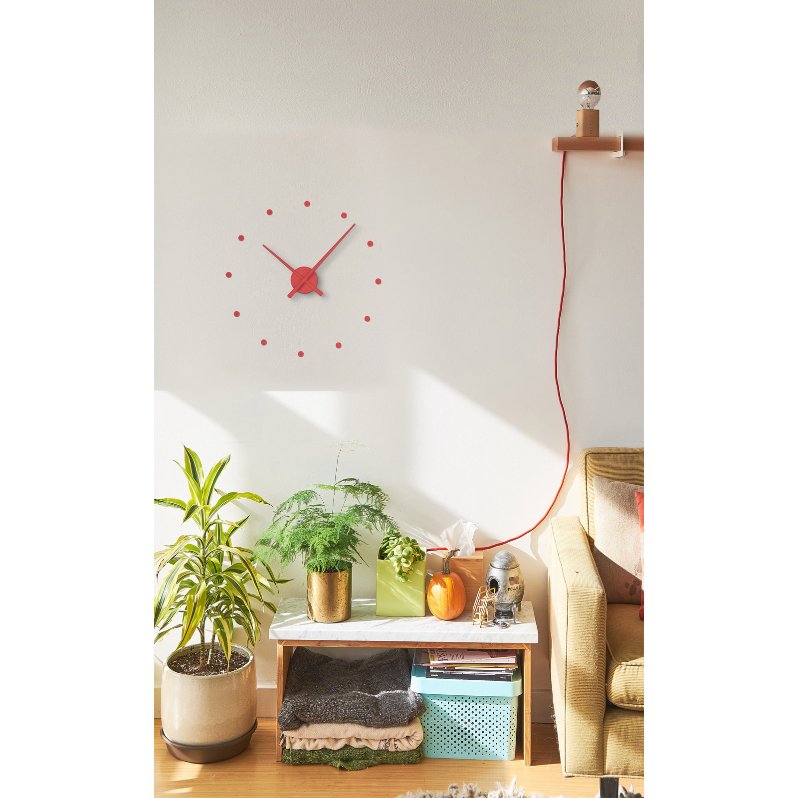 OJ Wall Clock, Red, Large