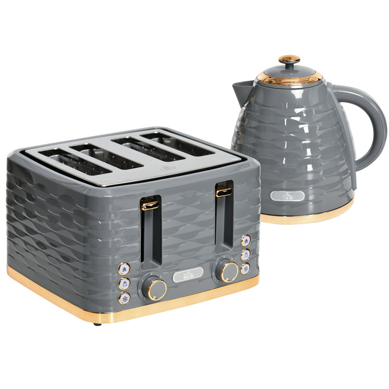 Kettle And Toaster Set, Grey