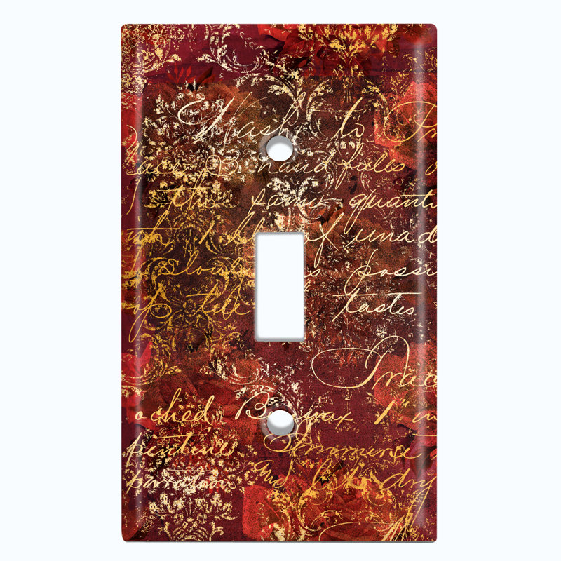 Plaque d'interrupteur en métal (prise d'écriture de lettre rose rouge - simple basculement), Orange