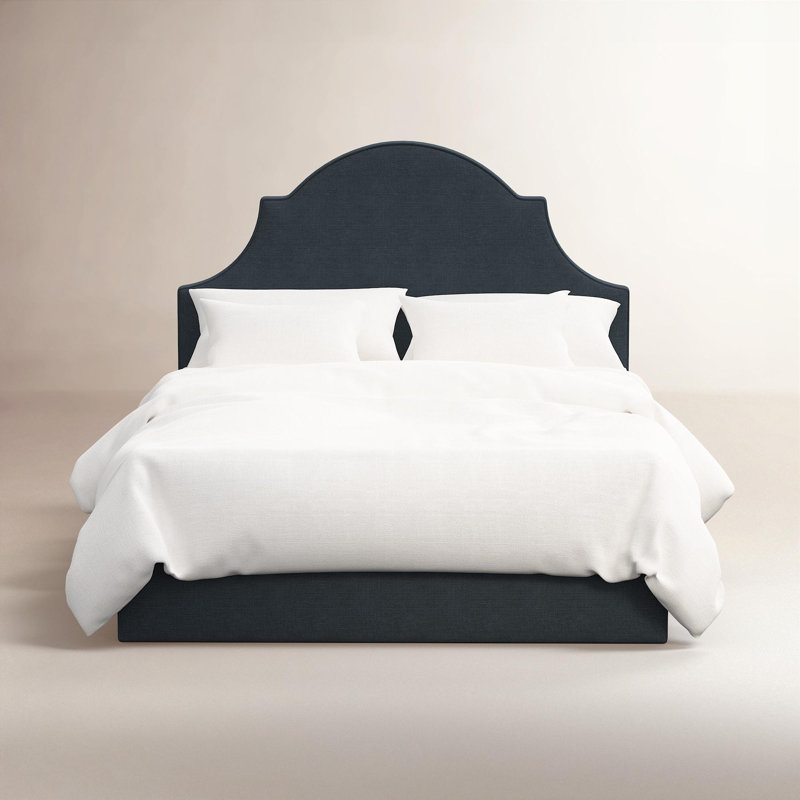 Lit arqué Hadley, Lit simple, Lin classique bleu marine