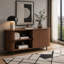 Buffet 67 po avec portes coulissantes, armoire de rangement moderne avec tablettes réglables, console en bois pour la salle à manger, la cuisine et le salon