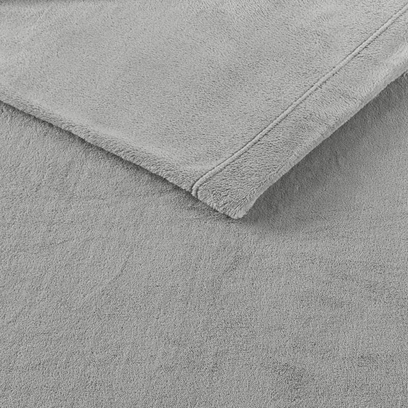 Twin Gray Solid Microfiber Plush Sheet Set