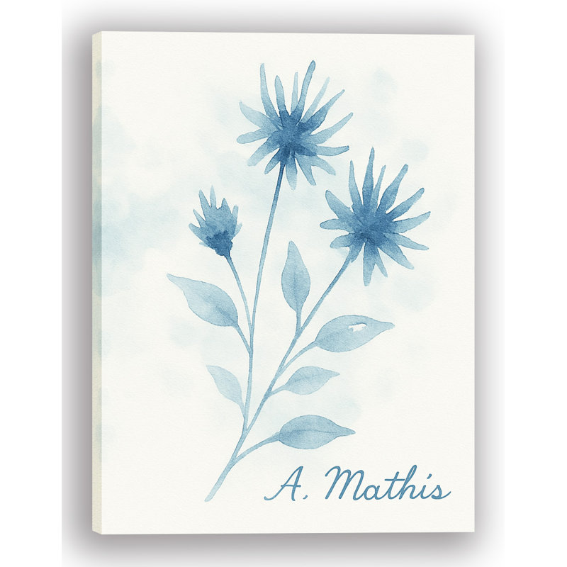 Indigo Petal Trio - Wrapped Canvas Print