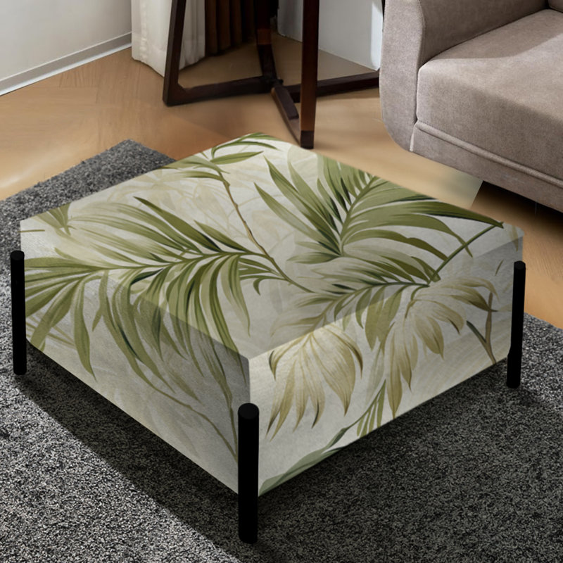 Palm Impression Tropicale Motif I - Grand repose-pieds carré tropical