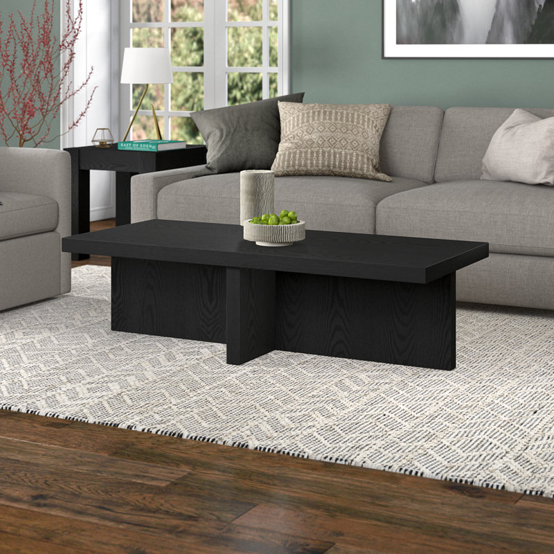 Table basse Elna, Grain noir, H 15 po x L 54 po x l 23,63 po