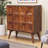 Solid Wood Quad Cabinet, 2-Shelves, Brown