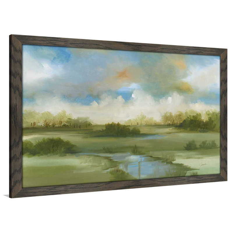 Rolling Hills I - peinture sur toile à cadre flottant, Cadre chocolat patiné, H 21,5 po x l 27,5 po x P 0,75 po