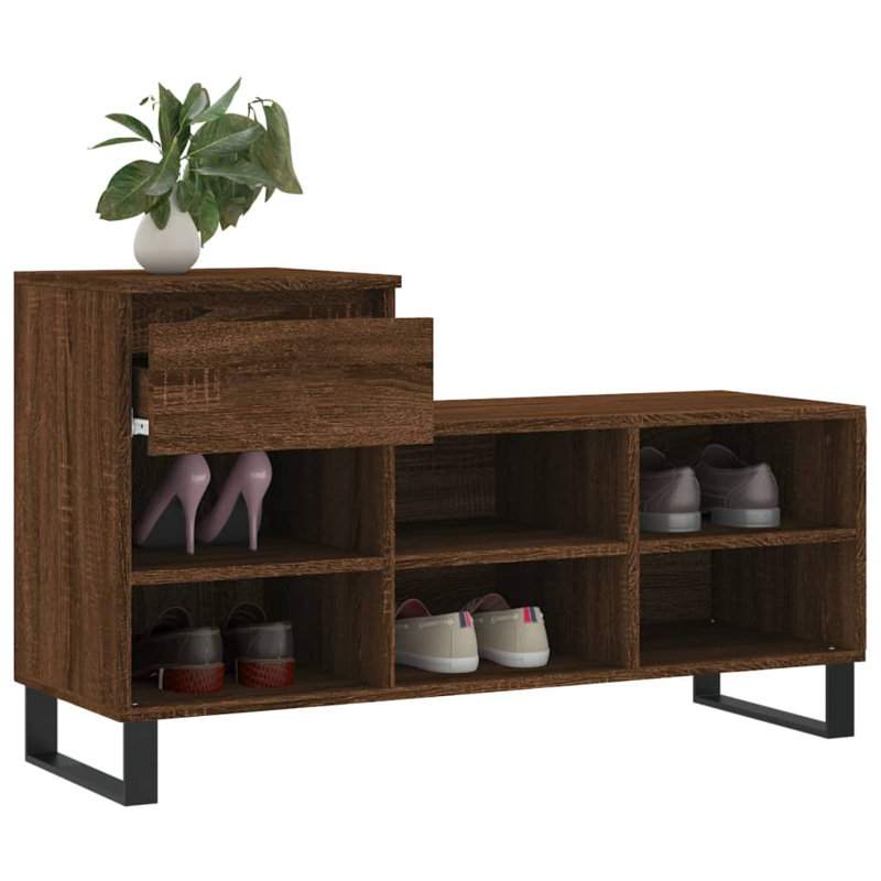 6 Pair Shoe Rack, Dark Brown