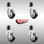 Ensemble de roulettes extensibles en polyuréthane pivotant-92142701-92142703