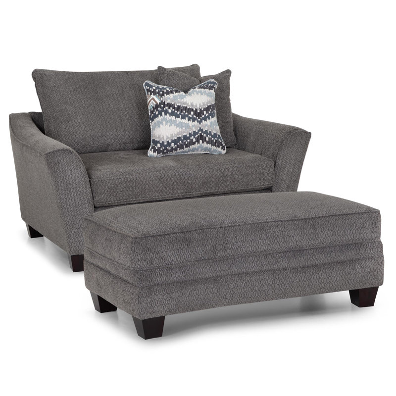 Joeseline Ottoman, Charcoal Polyester Blend