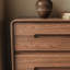 Mid-Century Walnut 8-Drawer Double Dresser, Rounded Edge Handleless Wood Chest of Drawers, Wide Storage Cabinet