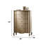 Commode 5 tiroirs en bois massif taupe antique