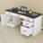 59'' W Rectangle Computer Desk With Storage Cabinet, Drawers & Keyboard Tray