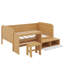 Lit de jour simple avec tablettes de rangement, casiers, bureau et tabouret assorti-624106697