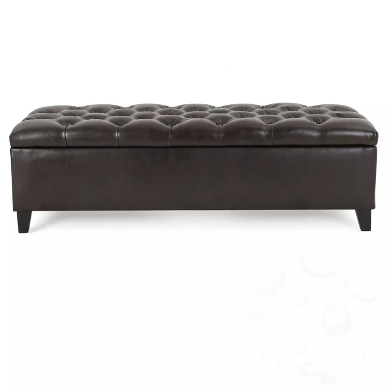 Ottoman Bench With Storage, Dark Brown
