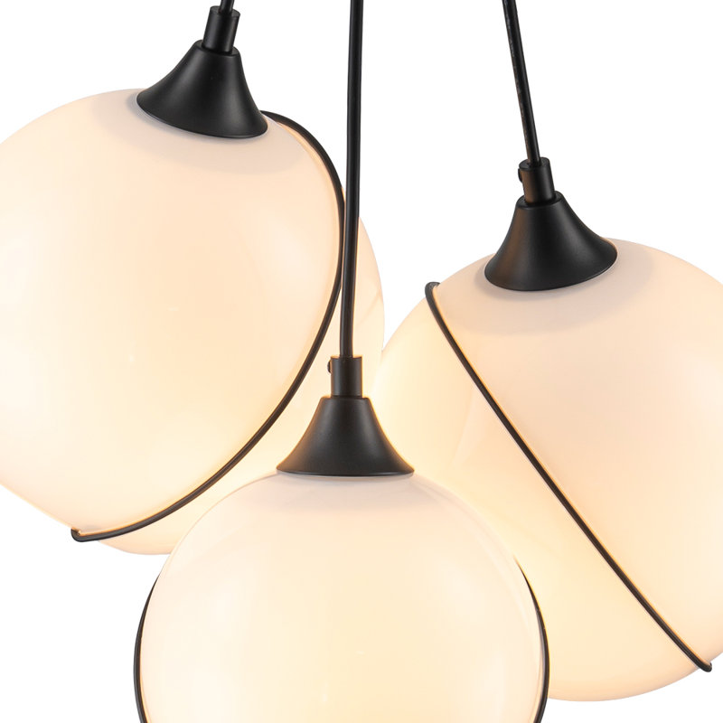 Heider 3 - Light Cluster Pendant Light With Opal Glass