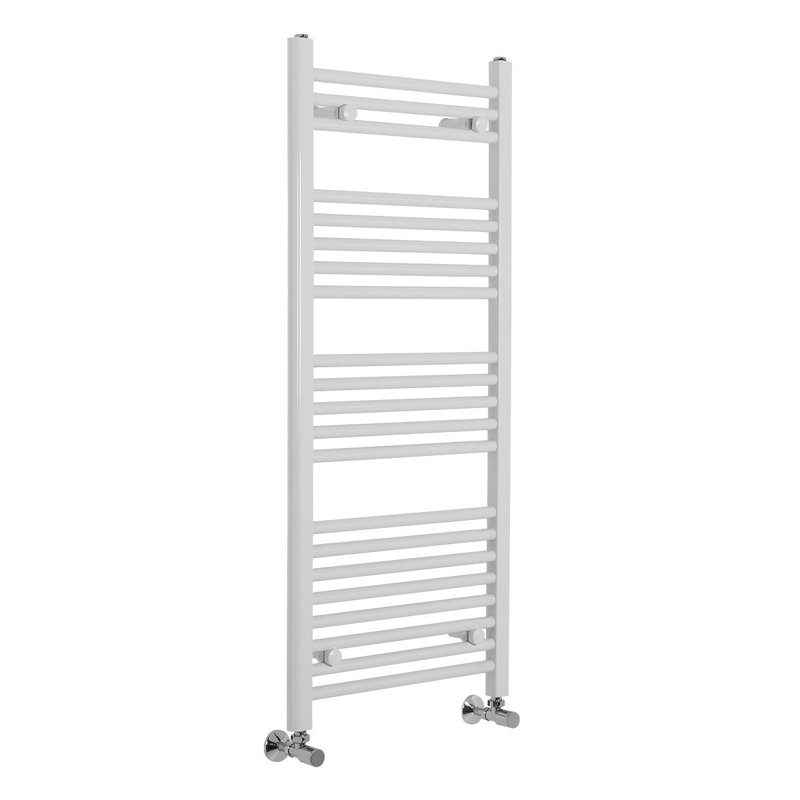 Piazza Straight Towel Rail Heated Towel Rails, 115cm H x 50cm W x 3cm D, White