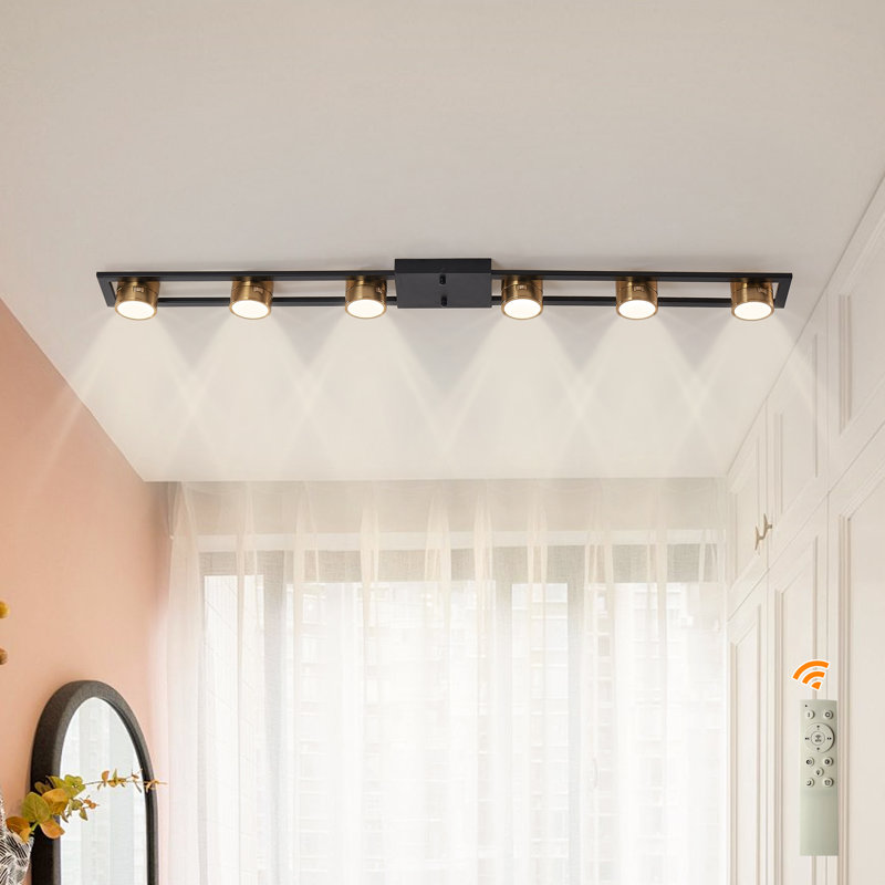 6 - Light 123Cm LED Integrated Flush Mount, Black