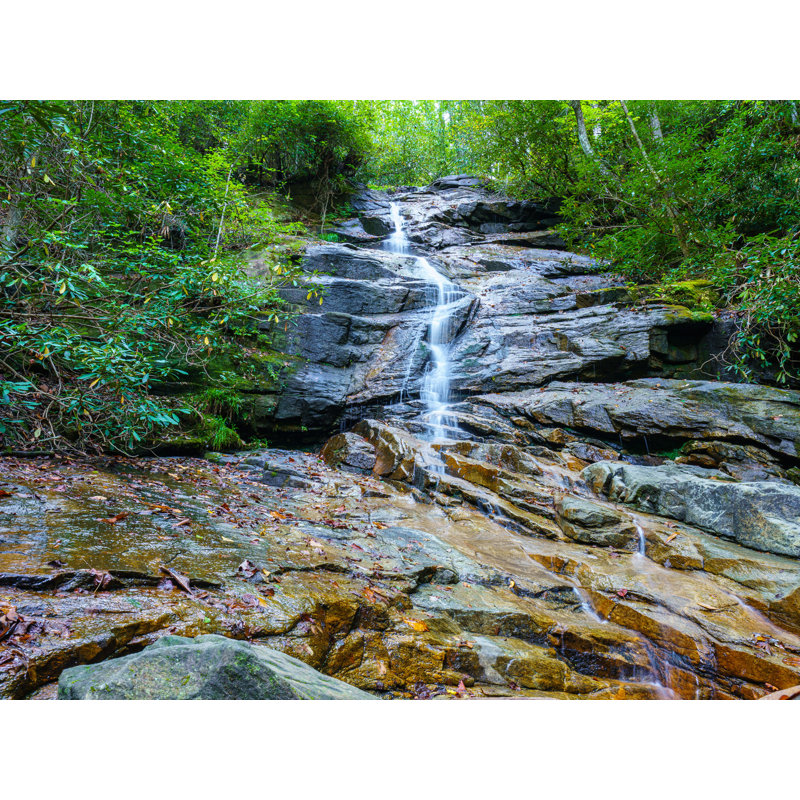 Jones Gap Waterfall In South Carolina Print by Brian Mc Clean, Black Framed Paper, 17.25" H x 21.25" W