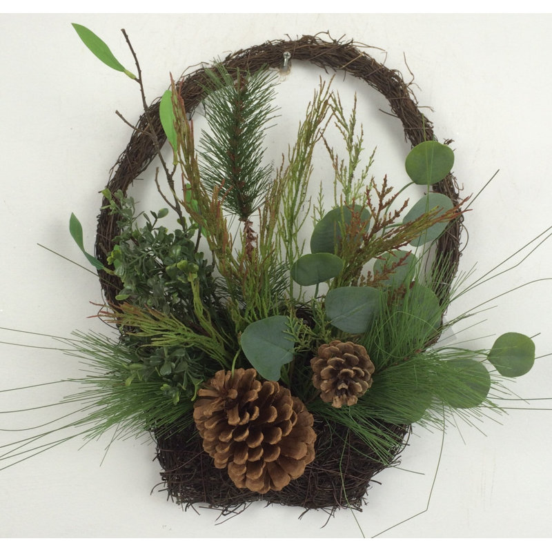 Eucalyptus artificiel 15 po dans un panier