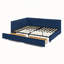 Structure de lit double capitonnée en velours avec rangement, dossier confortable et accoudoirs pour la chambre à coucher et le salon-508039954