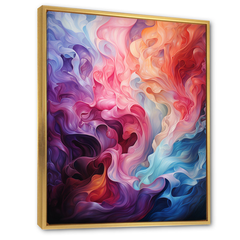 «Opt Art Radiant Spectrum II», impression sur toile, H 40 po x l 30 po x P 1,5 po, Cadre flottant doré
