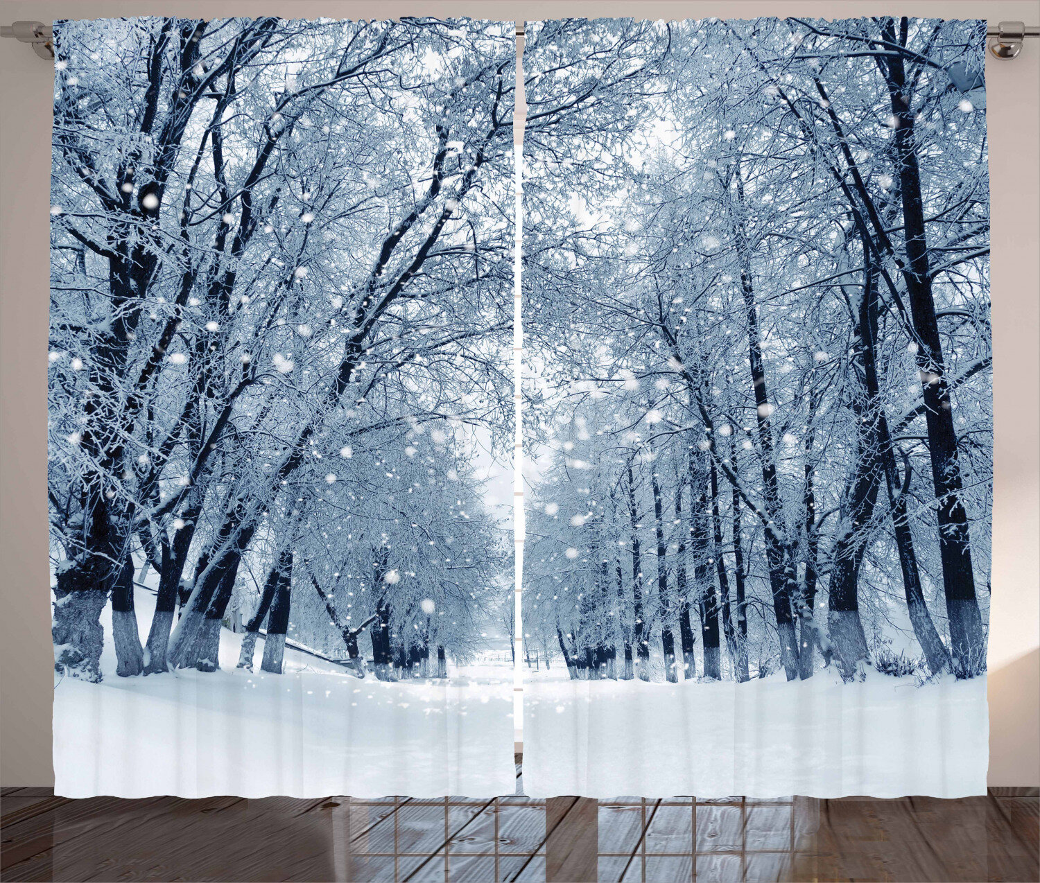 East Urban Home 2-tlg. mit Bewertungen & Winter halbtransparent Thermovorhang-Set Stangendurchzug