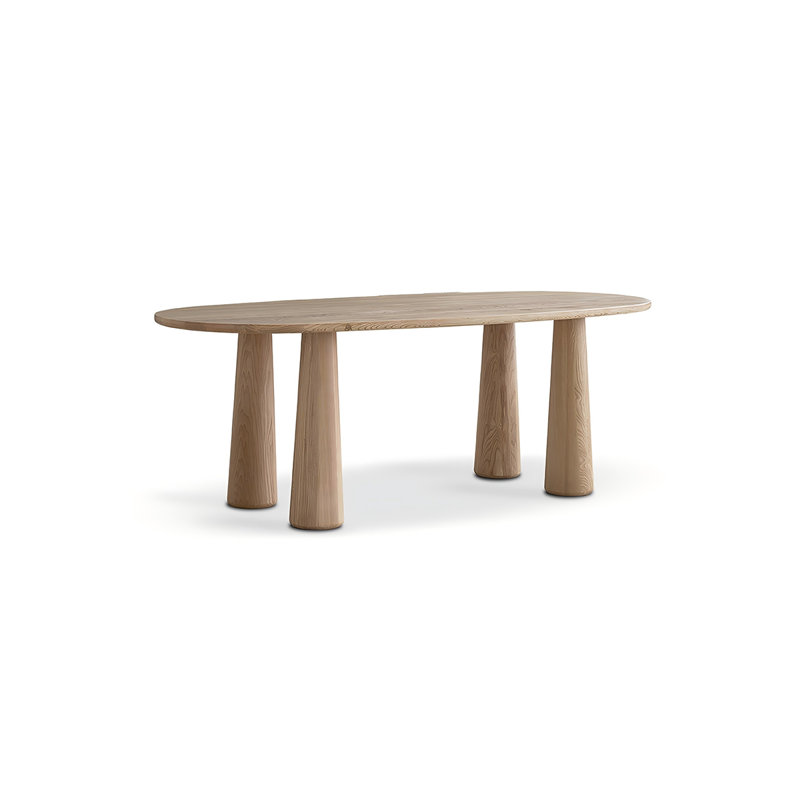 Oval Solid Wood Dining Table, 27.56" W x 55.12" L