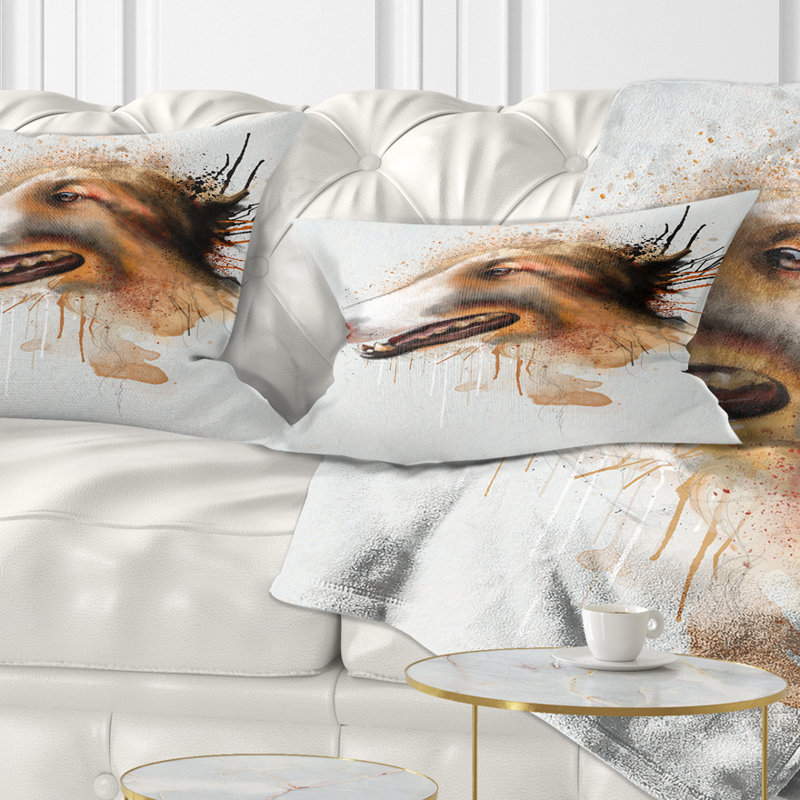 Coussin lombaire en aquarelle animal dog
