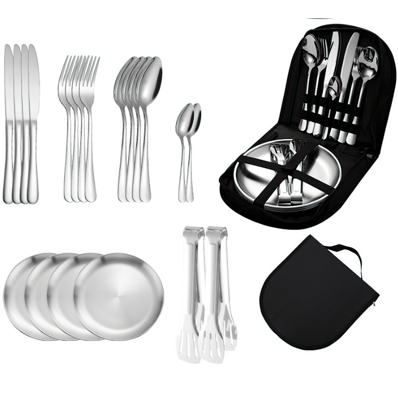 20-piece Stainless Steel Camping Cutlery Set