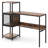 Computer Desk With Bookshelf Large Wide Desktop Storage Shelves Metal Frame