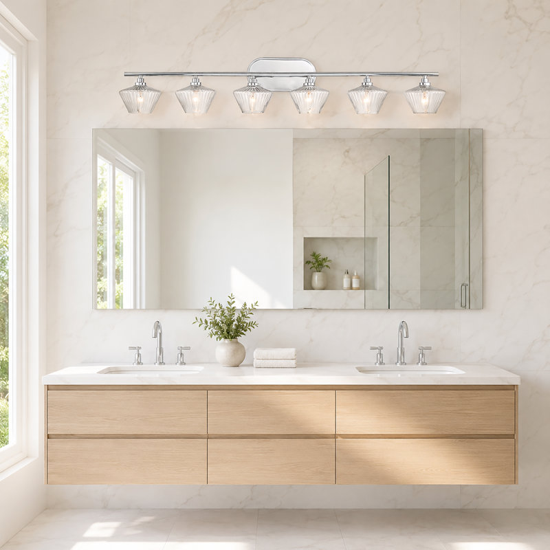 Racust 6 - Light Bathroom Steel Dimmable Vanity Light, Chrome