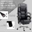 Fauteuil de massage en cuir Pu noir avec 6 points de vibration, hauteur réglable, repose-pieds, inclinaison, soutien lombaire chauffant pour une fonction d'inclinaison en milieu de travail agréable, espace de travail apaisant